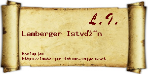 Lamberger István névjegykártya